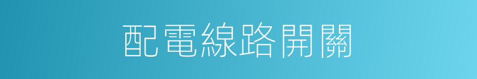 配電線路開關的同義詞