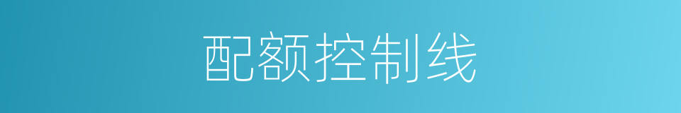 配额控制线的同义词