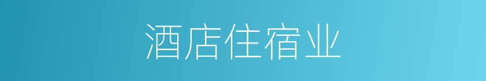 酒店住宿业的同义词