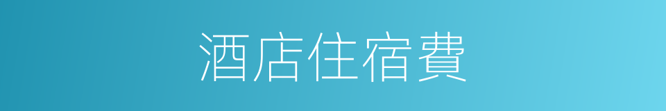 酒店住宿費的同義詞