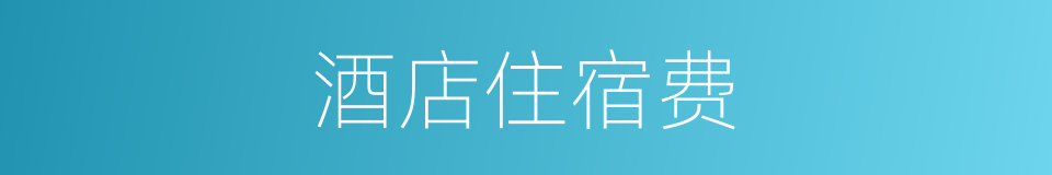 酒店住宿费的同义词