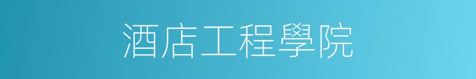 酒店工程學院的同義詞