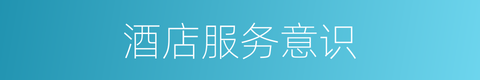 酒店服务意识的同义词