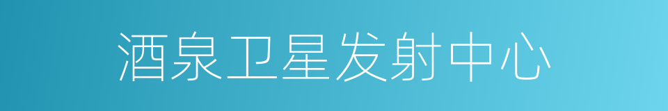 酒泉卫星发射中心的同义词