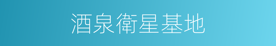 酒泉衛星基地的同義詞