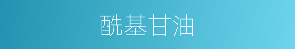 酰基甘油的同义词