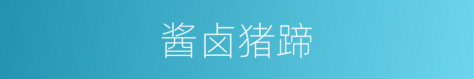 酱卤猪蹄的同义词