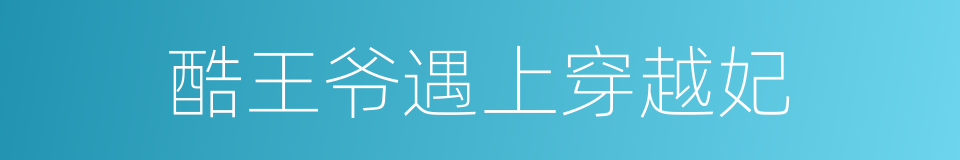 酷王爷遇上穿越妃的同义词