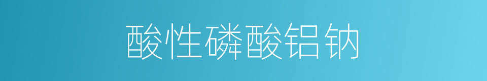 酸性磷酸铝钠的同义词