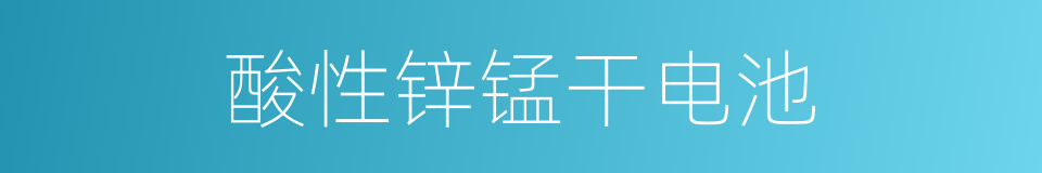 酸性锌锰干电池的同义词