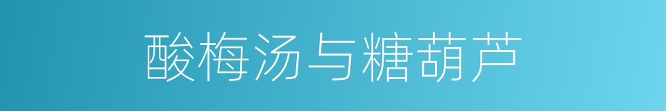酸梅汤与糖葫芦的同义词