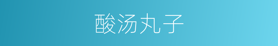 酸汤丸子的同义词