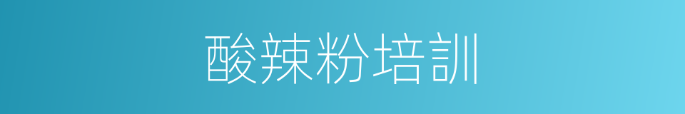 酸辣粉培訓的同義詞