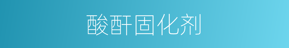 酸酐固化剂的同义词