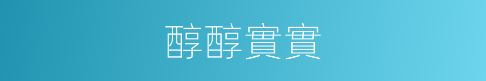 醇醇實實的意思