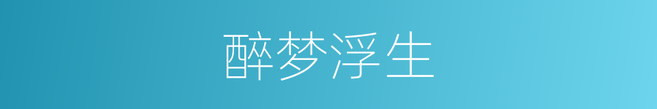 醉梦浮生的同义词