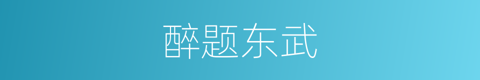 醉题东武的同义词