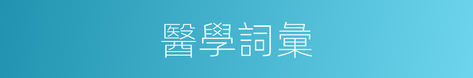 醫學詞彙的意思