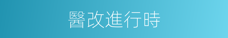 醫改進行時的同義詞