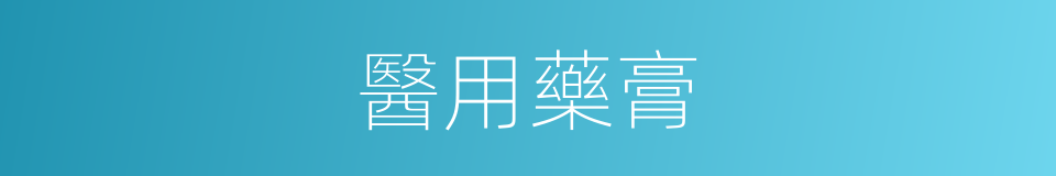 醫用藥膏的同義詞