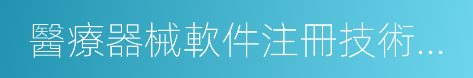 醫療器械軟件注冊技術審查指導原則的同義詞