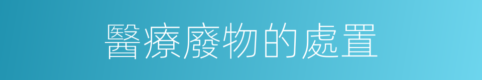 醫療廢物的處置的同義詞