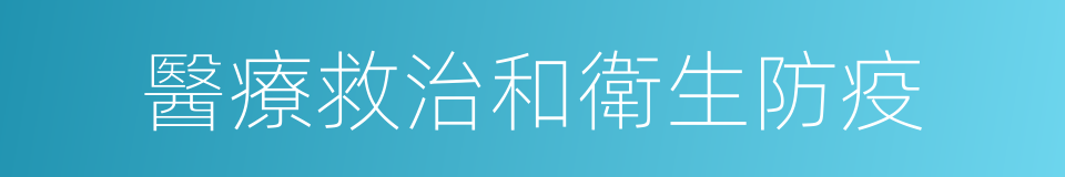 醫療救治和衛生防疫的同義詞