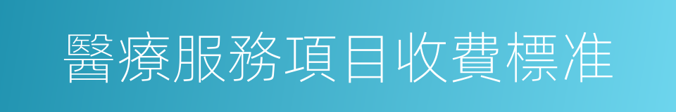 醫療服務項目收費標准的同義詞