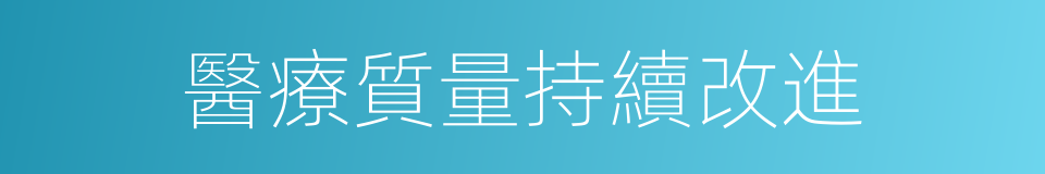 醫療質量持續改進的同義詞