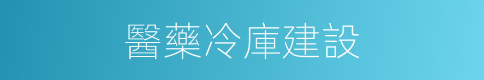 醫藥冷庫建設的同義詞