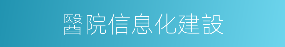 醫院信息化建設的同義詞