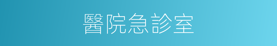 醫院急診室的同義詞