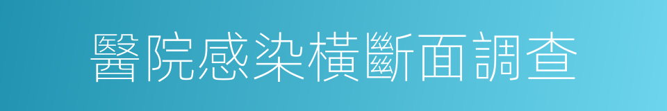 醫院感染橫斷面調查的同義詞