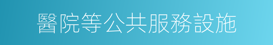 醫院等公共服務設施的同義詞