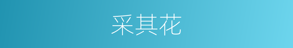 采其花的同义词