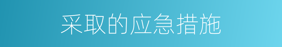 采取的应急措施的同义词