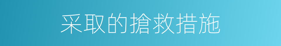 采取的搶救措施的同義詞