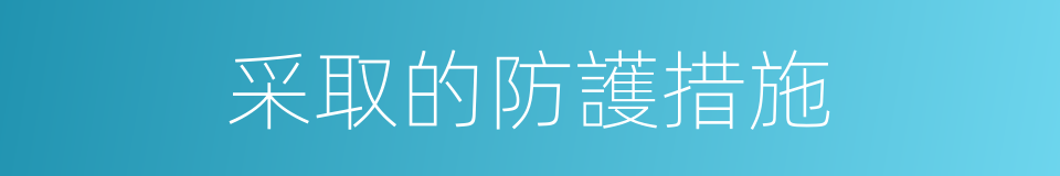 采取的防護措施的同義詞