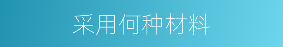 采用何种材料的同义词