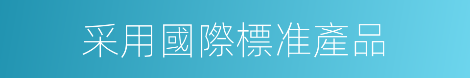 采用國際標准產品的同義詞