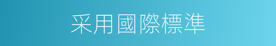 采用國際標準的同義詞