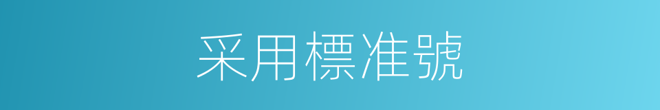 采用標准號的同義詞