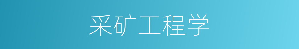 采矿工程学的同义词