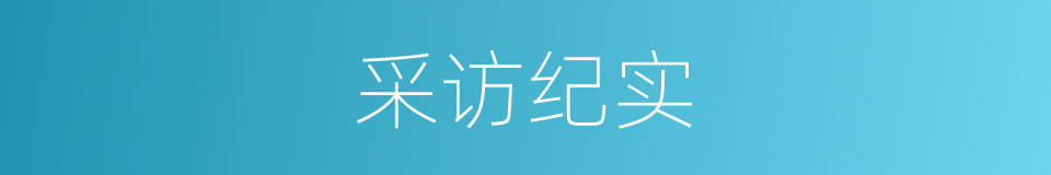 采访纪实的意思