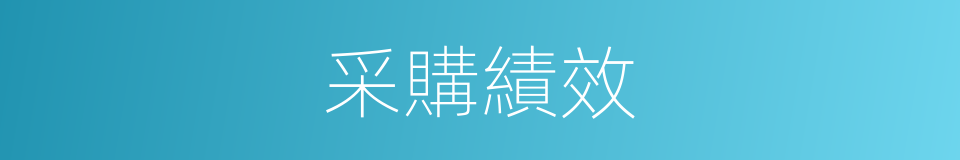 采購績效的同義詞