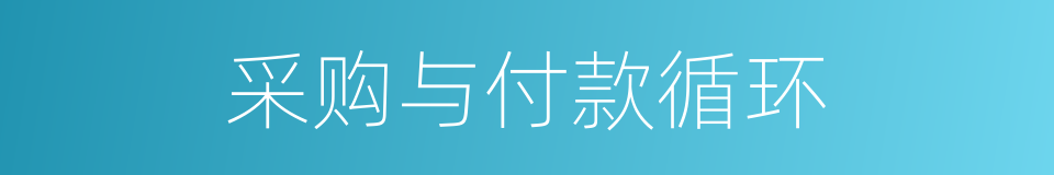 采购与付款循环的同义词