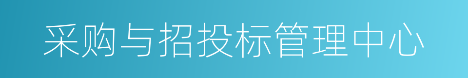 采购与招投标管理中心的同义词