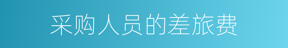采购人员的差旅费的同义词