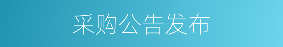 采购公告发布的同义词