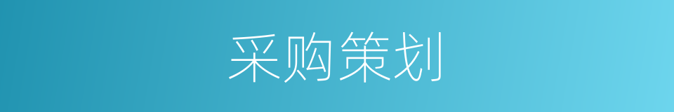 采购策划的同义词